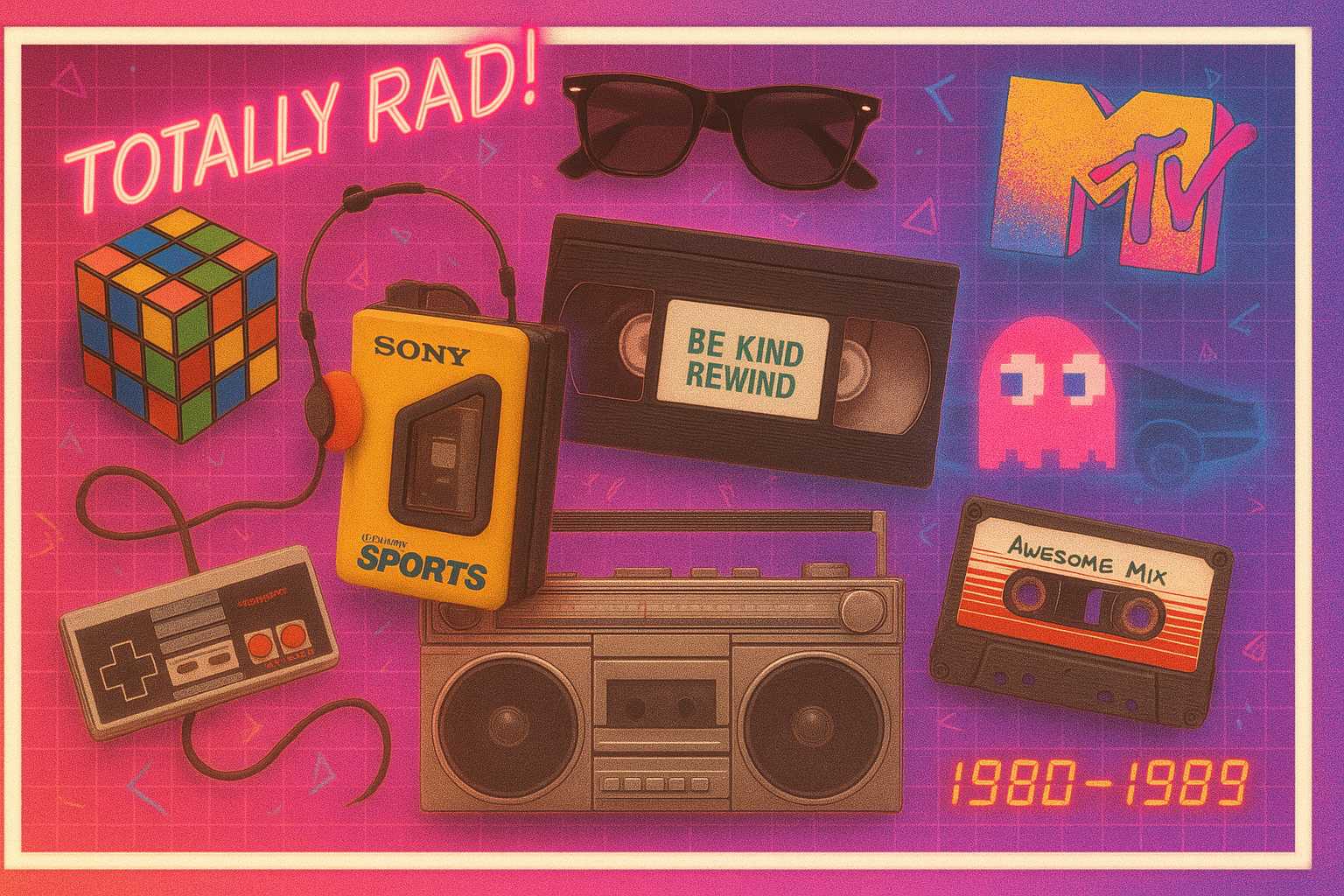 1980s memorabilia collage