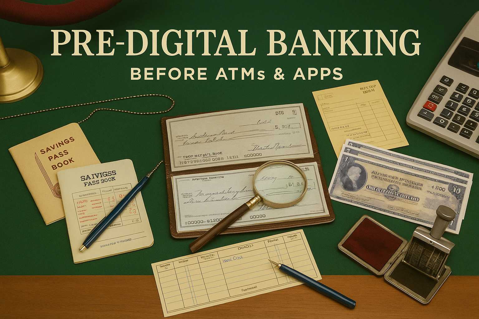 Vintage bank passbook and checkbook